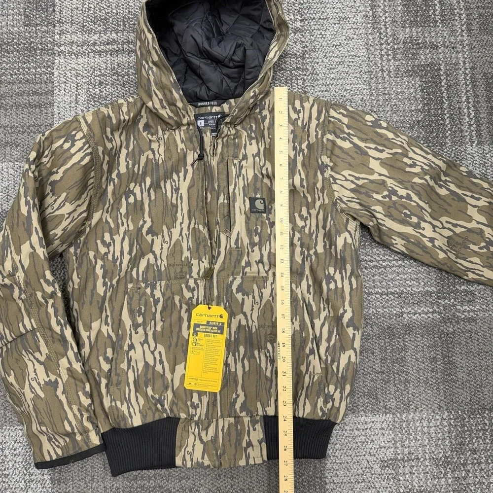 Carhartt Jacket Mens Small BottomLand Camo Rugged Flex‎ Duck Insulated Loose Fit
